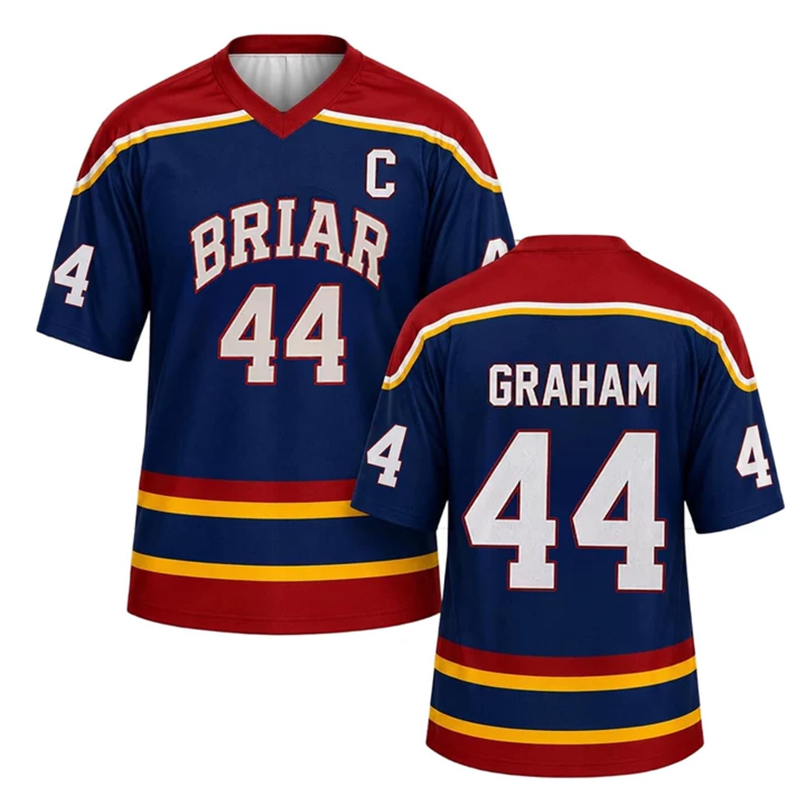Maillot Hockey sur Glace Unisexe, Tee Shirt Campus Manches Courtes col V Hommes Femmes