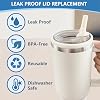 2 Pack Leakproof Lid Replacement for Stanley Quencher, Leak Proof Lid for Stanley H2.0 Flow State Tumbler,Flip Straw Lid 40 oz for Stanley Cup Accessories