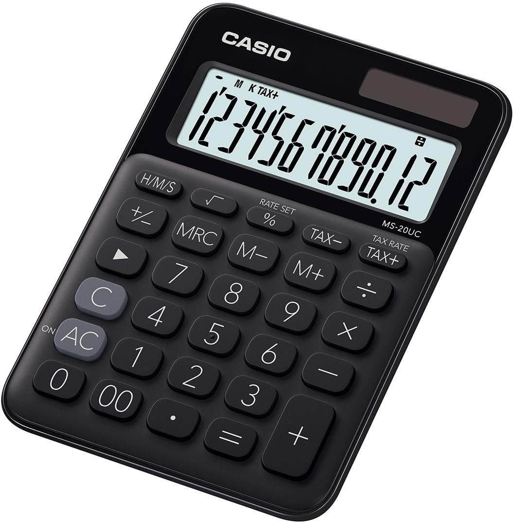 Casio MS-20UC-BK kalkulator biurkowy, czarny : Amazon.pl: Artyku?y  papiernicze i biurowe