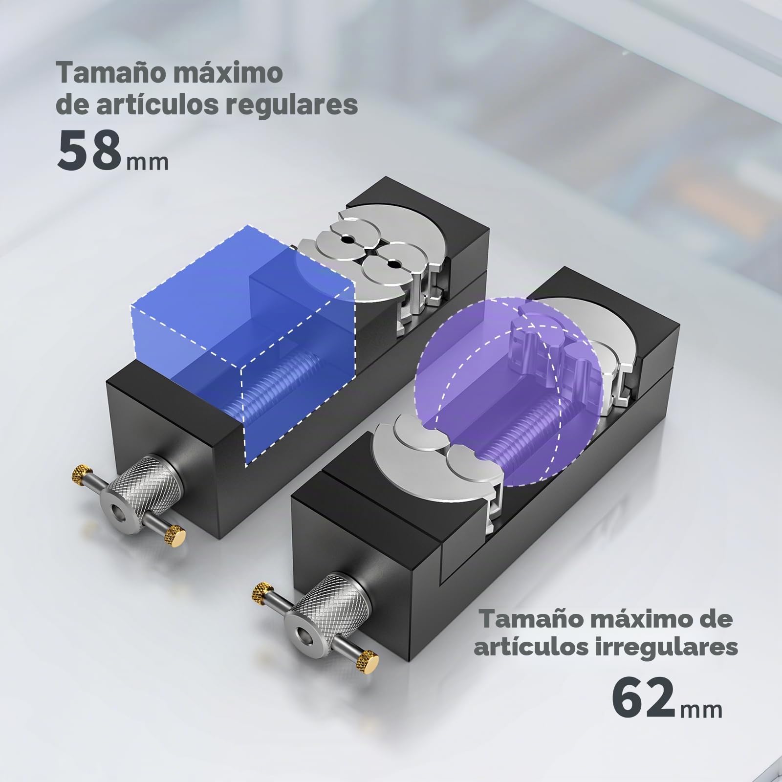 WhiteRhino Tornillo fractal inteligente – mini-tornillo de banco autoajustable con 6 mandíbulas independientes para formas irregulares – tornillo de taladro para bricolaje, joyería & reparaciones
