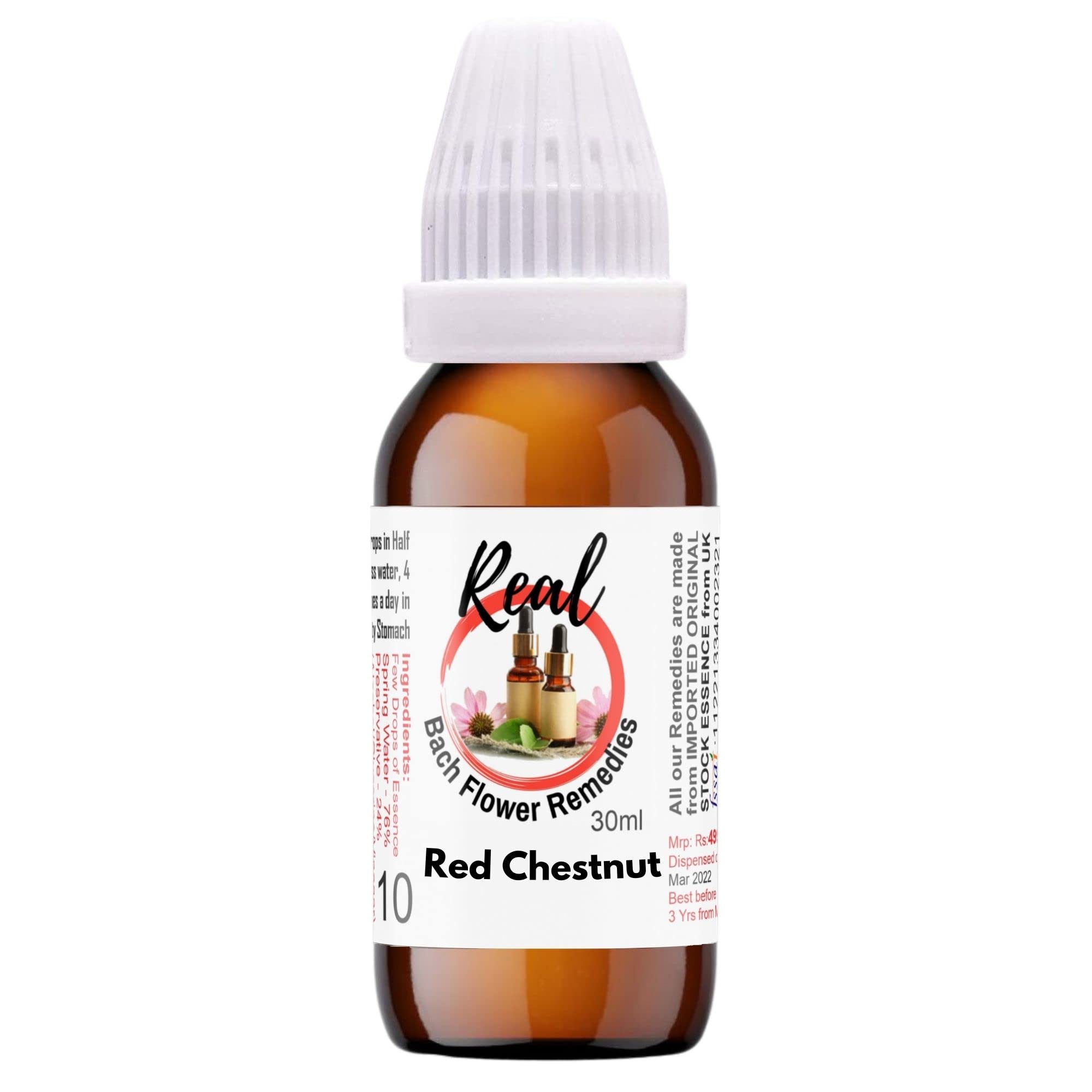 Red Chestnut 30ml - Original Imported Bach Flower Remedies prepared from the first Concentrate