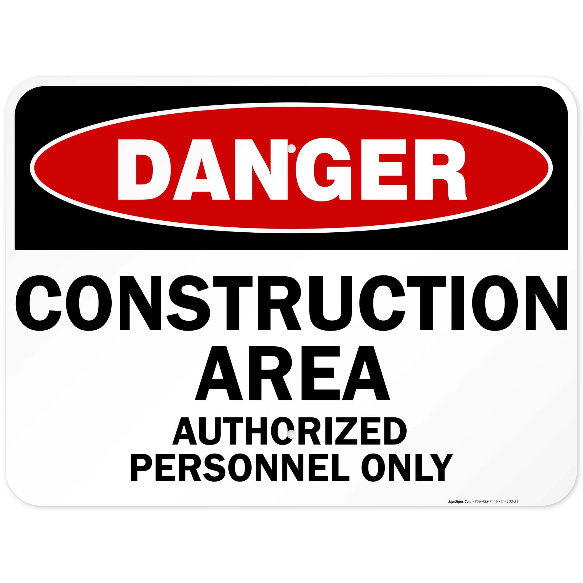 Danger Construction Sign - Authorized Personnel Only -19 Danger Construction Sign - Authorized Personnel Only -19