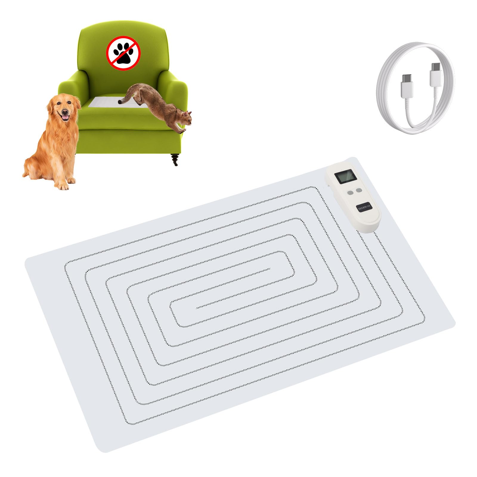 SEERWAY Rechargeable Pet Training Mat 22x14