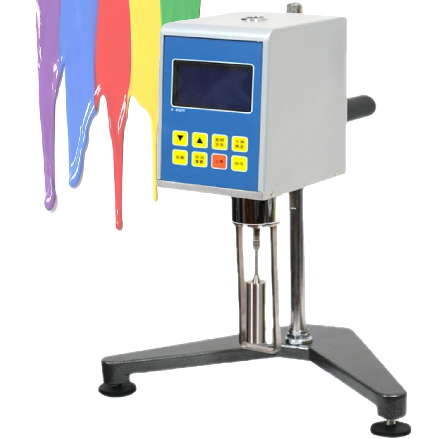 Viscosímetro digital giratorio con 4 rotores, medición precisa de la viscosidad de fluidos, pantalla LCD y salida de datos para uso en laboratorio e investigación científica