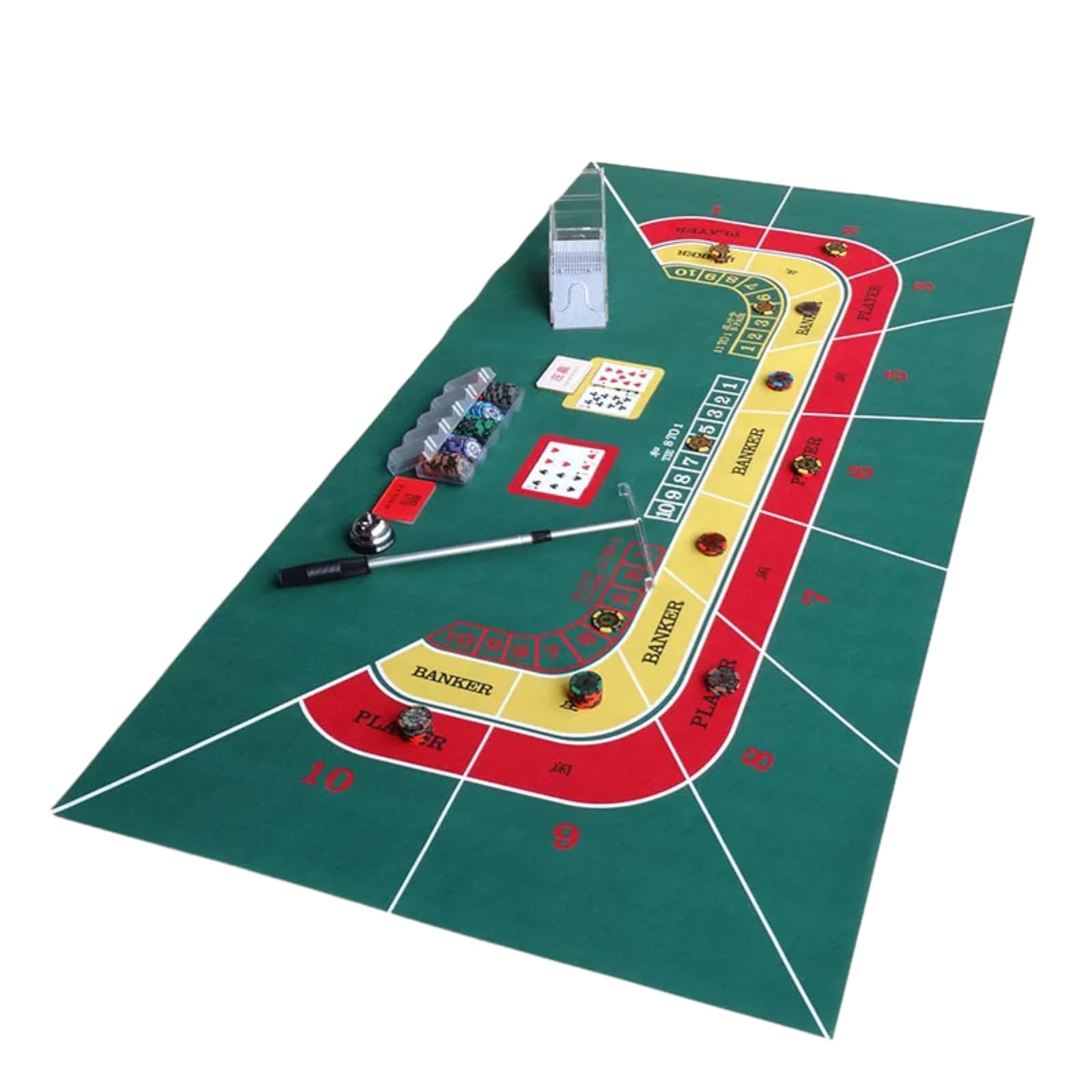 mata do gry w karty, Przenośna profesjonalna mata do układania stołu ruletki w kasynie, składany blat pokerowy gier pokerowych(Green,L)