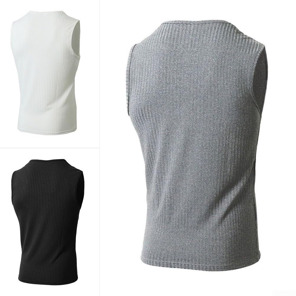 para top Deportivo Hombre Sin Mangas Algodón Transpirable para(Black XL)