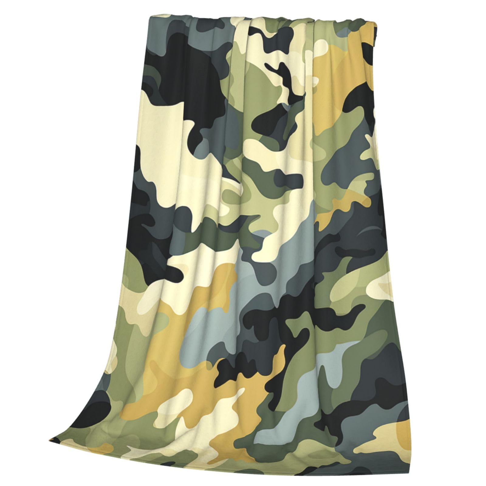 Couverture flanelle douce camouflage kaki, créez votre cocon chaleureux en famille
