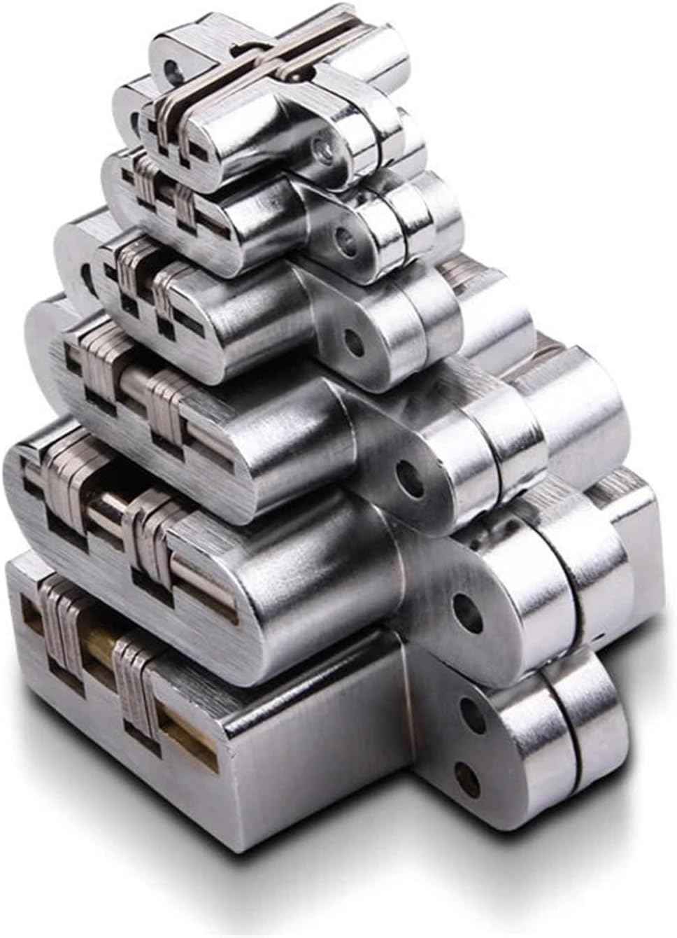 304 Stainless Steel Hidden Seven Size Folding Door Hinge 2Pcs(13x45mm)