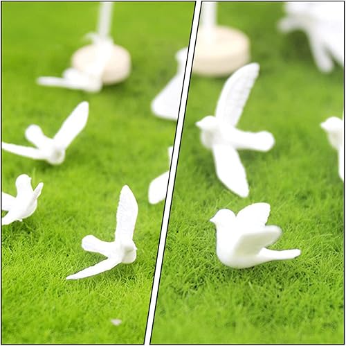 Miniatura 5 de 10 piezas de mini figura de paloma para casa de muñecas, estatua en miniatura de animales, escultura de paloma blanca artificial, decoración de