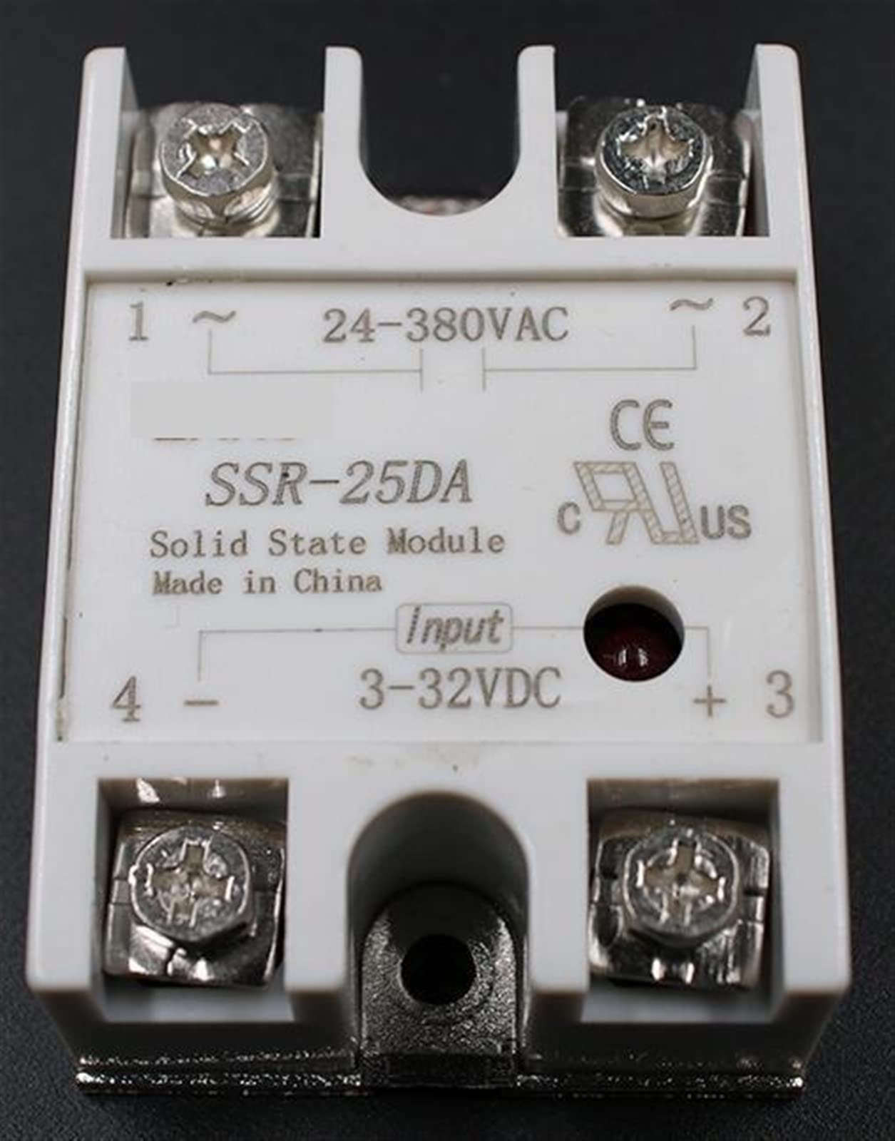 Relé estado sólido SSR-25DA 25A con entrada 3-32VDC para control de temperatura 5