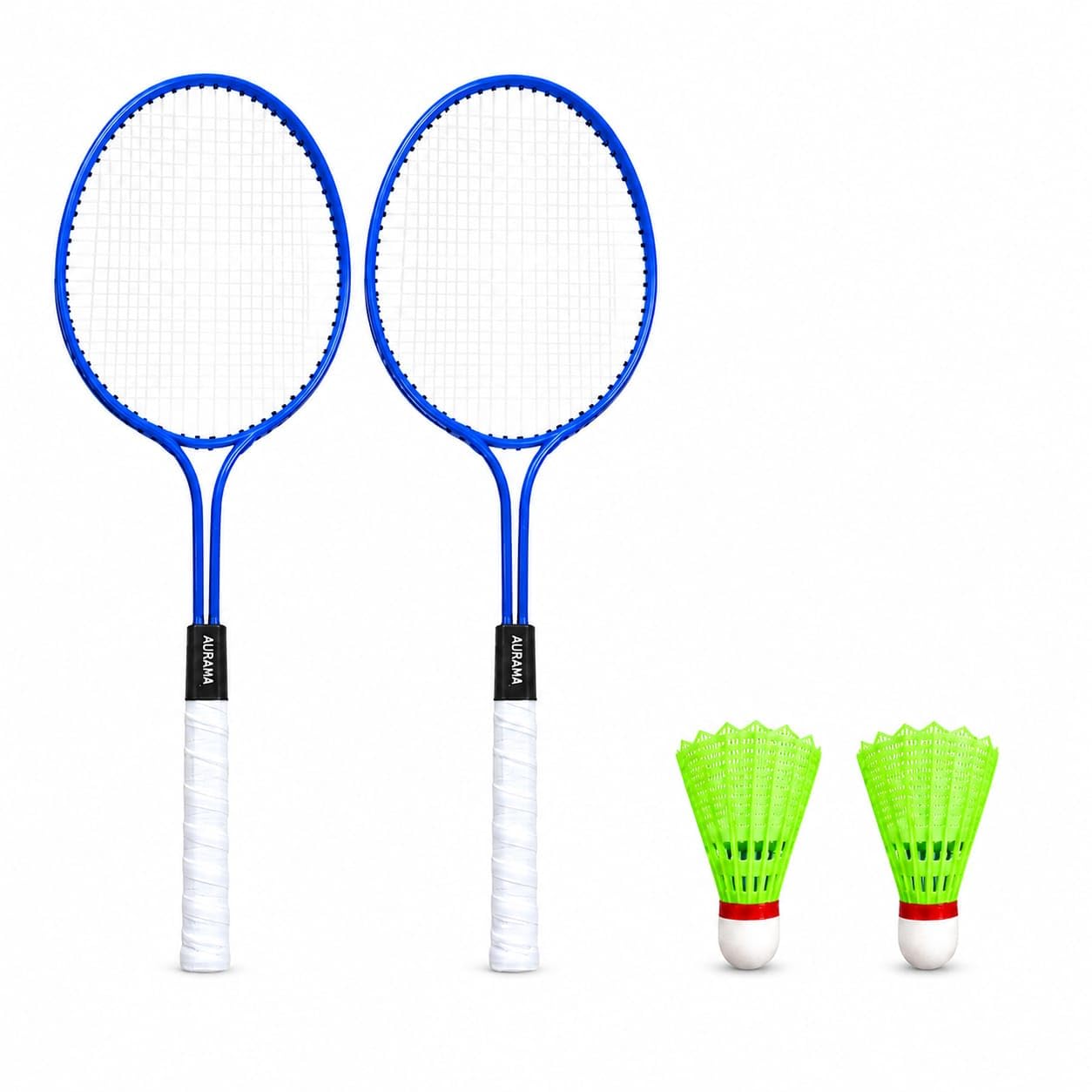 Badminton Racket Set of 2 with 2 Plastic Shuttlecocks for Kids & Adults, Lightweight Metal Frame Racquets with Comfortable Grip for Outdoor and Indoor Recreational Games (Blue)-image-17