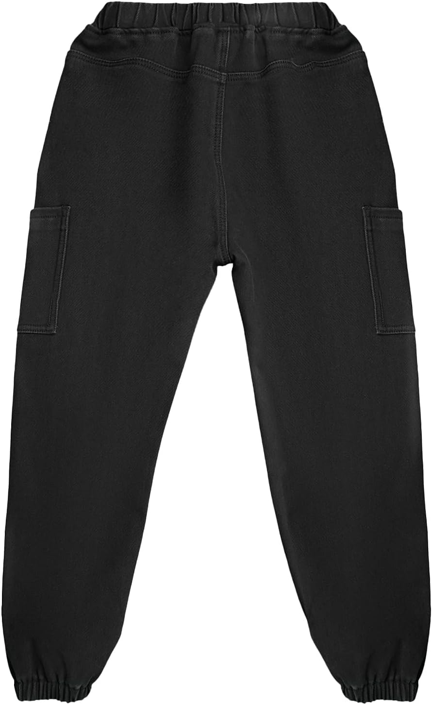 Winter Pants for Boys Fleece Lined Jeans, Toddler Cargo Pants with Elastic Waist for Boys Size 4/5/6/7/8 - Image 9