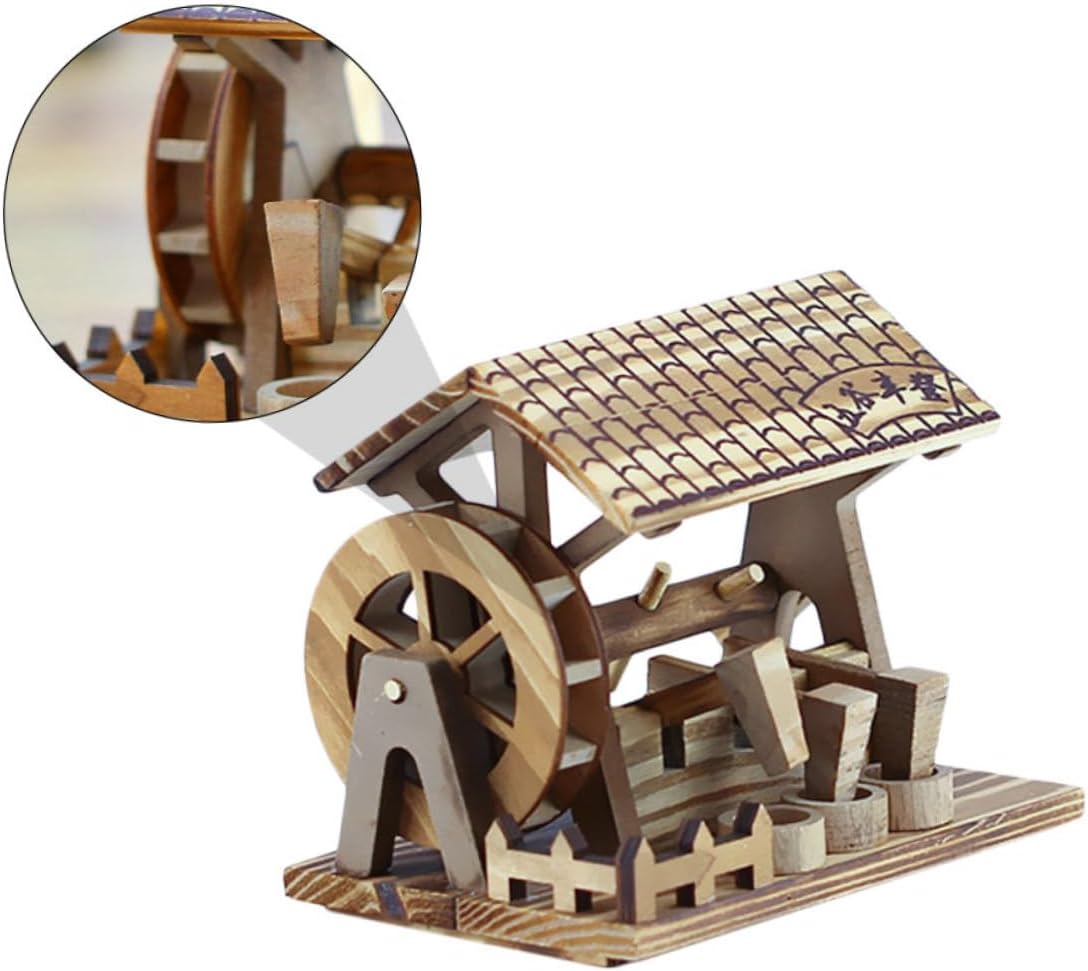 Hand-cranked Waterwheel Ornament Rustic Country Style Decor Unique Home Decor Figurine