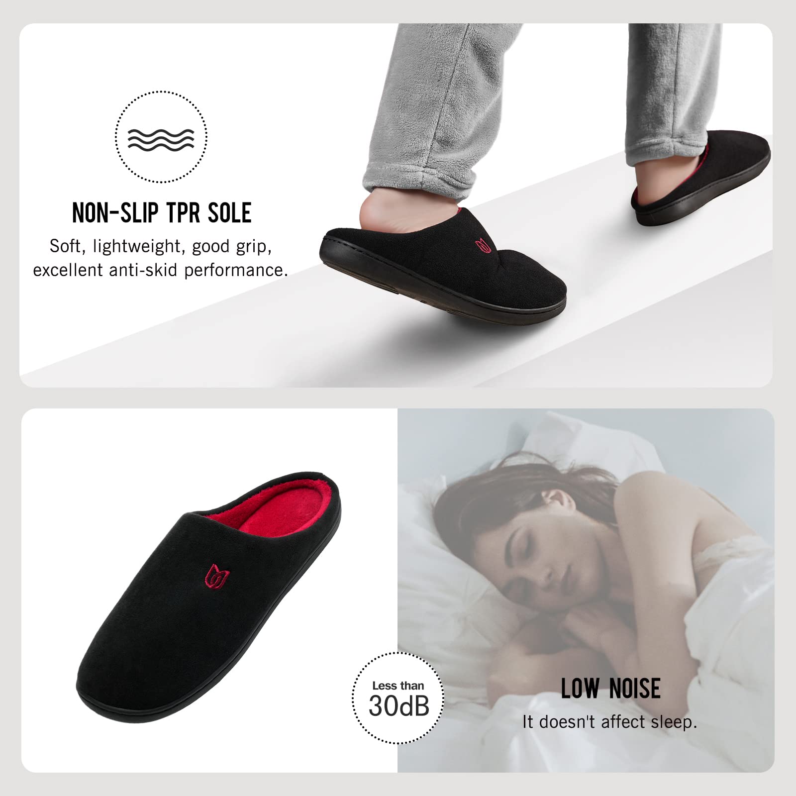 WateLves Pantofole Uomo Unisex Donna Antiscivolo Scarpe Inverno Peluche Morbido Ciabatte in Memory Foam
