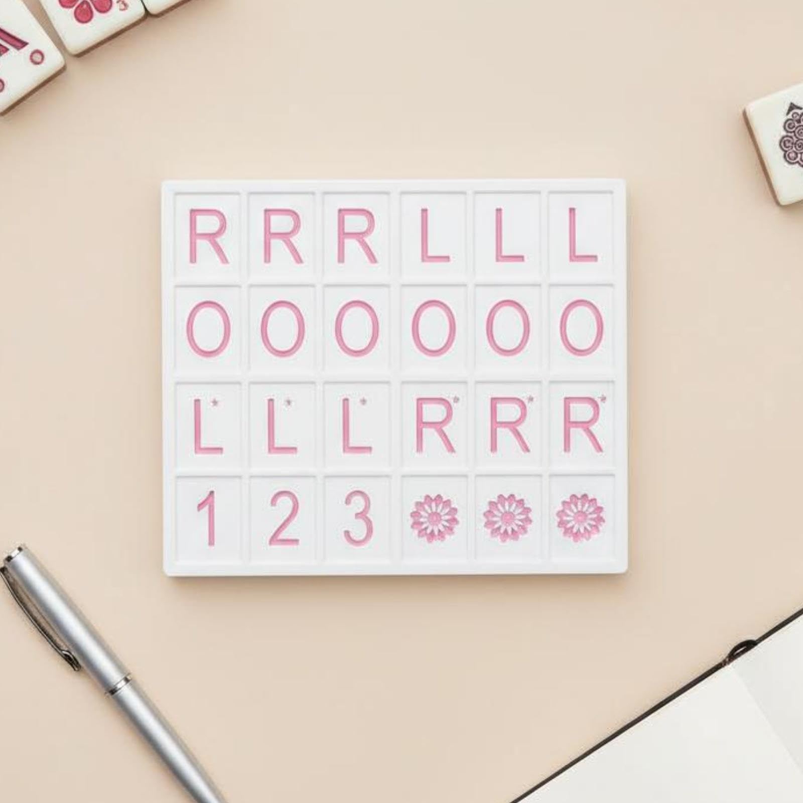 4 Pièces Plateau D'Entraînement Mahjong Occidentale Planche D'Apprentissage Accessoire de Jeu Support Pédagogique Structure Précise Pratique Or, 4 pièces