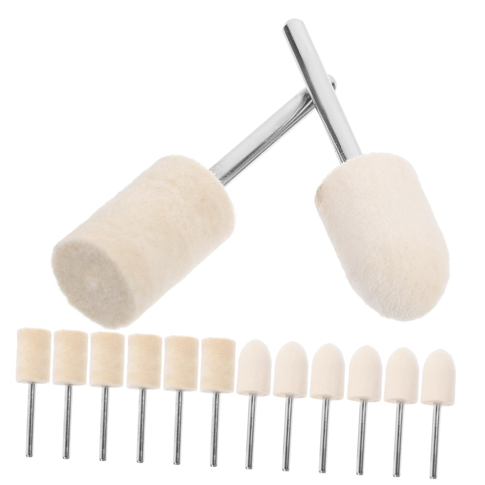 Unomor 12mm Wool Felt Polishing Drill Bits 24 Pack 1/8 Shank for Watch and Jewelry Polishing