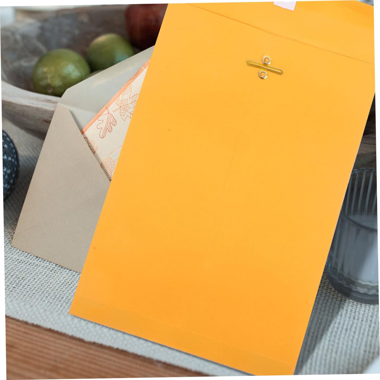 Enveloppes à Fermoir 100 Pcs en Papier Kraft Jaune