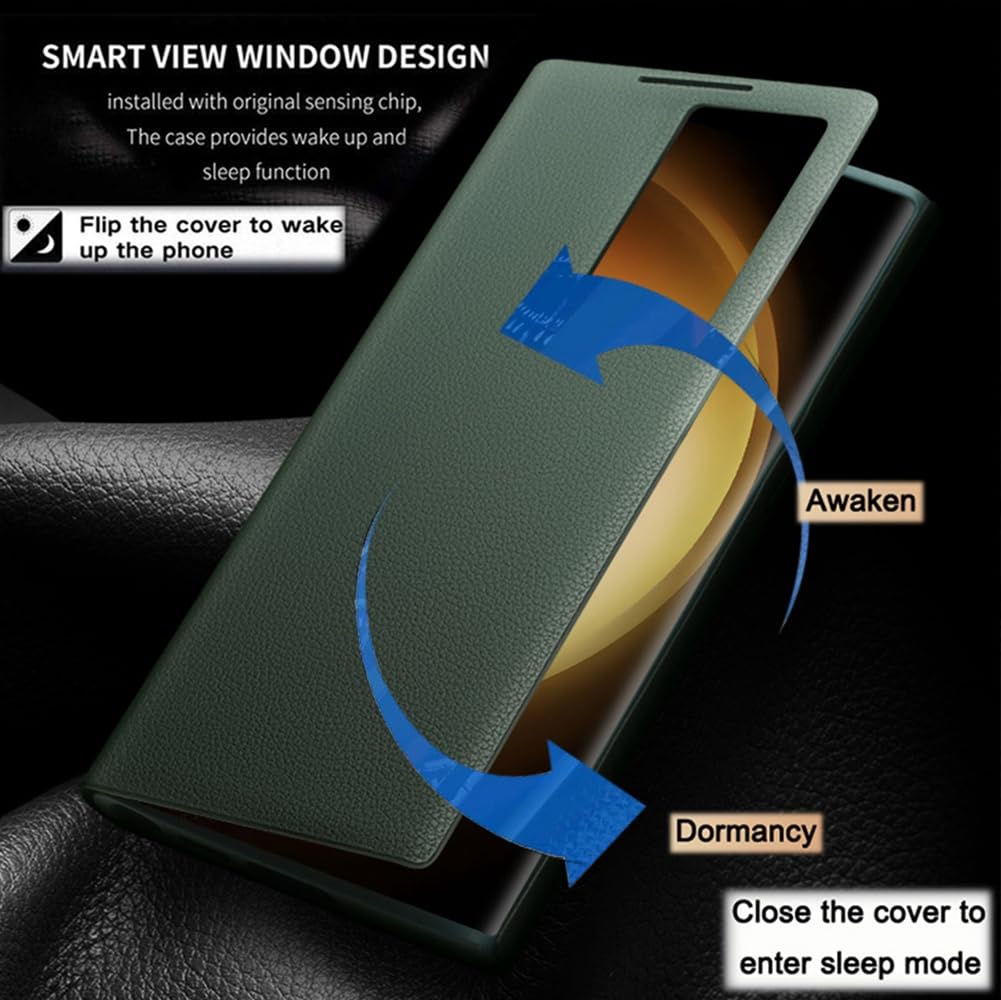 Custodia Intelligente in Pelle per Samsung Galaxy S23 Ultra. Flip/Fondina/Addormentato/Riattiva/Intelligente. Cover per Galaxy S 23 Ultra