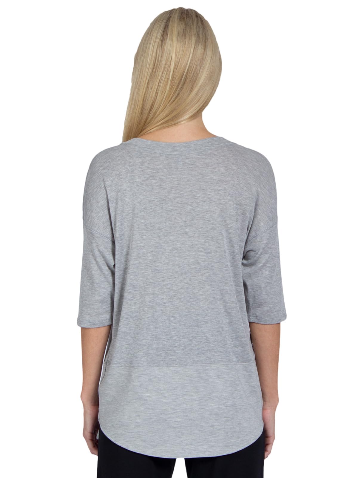 Magadi Maglietta da yoga Sara Aqua da donna in cotone biologico, da donna, top sportivo per yoga, pilates, palestra, sostenibile ed equo, grigio mélange, XS