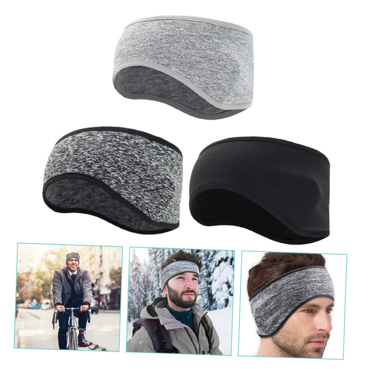 BESTonZON 4 set Scaldaorecchie Da Corsa Da Ciclismo Fascia Per In Pile Scaldaorecchie Fascia Invernale Copriorecchie Fascia Per Uomo Scaldaorecchie Invernali 3 pezzi * 4