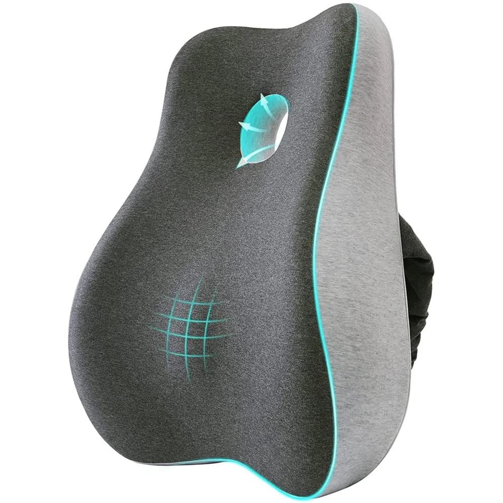 Cojín Lumbar/Espalda viscoleastica Ergonómico Silla Oficina Coche Respaldo,Lumbar Coche, para Liberar estrés con Correas Ajustables