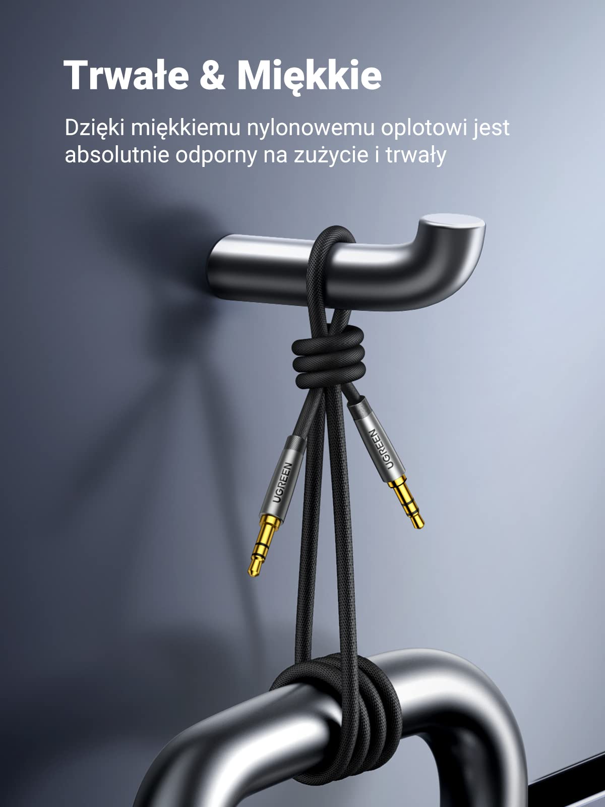 UGREEN Kabel Audio 3.5mm Męski na Męski Aux Kabel Nylonowy Jack (2M)