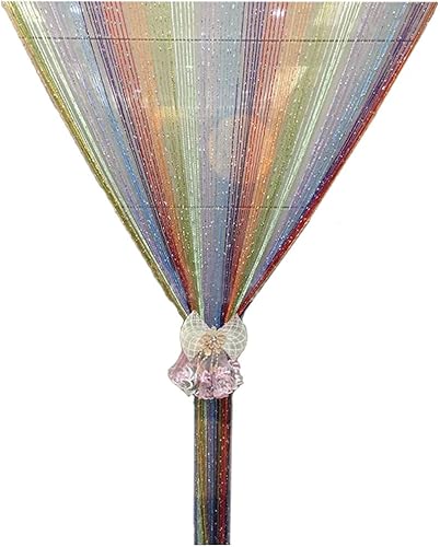 Miniatura 6 de Cortina decorativa de cuerdas, para hogar, restaurantes, bodas, etc., Tela, Blanco