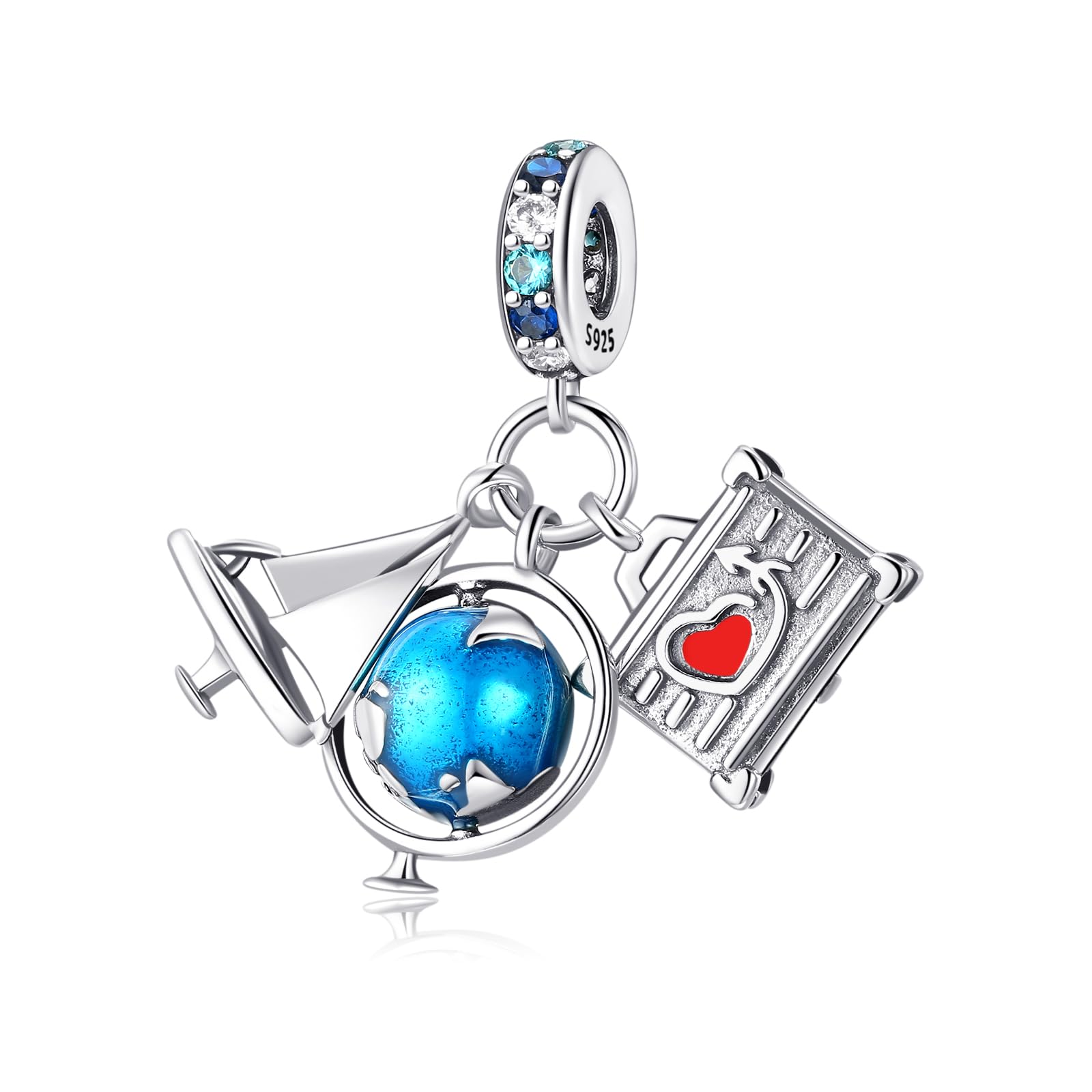 FLUFLO Charm Anhänger Damen 925 Sterling Silber für Armband Charms Beads passend für Pandora Armband und Halskette, Kompatibel mit Europäischen Armbänder für Frauen Mädchen C03