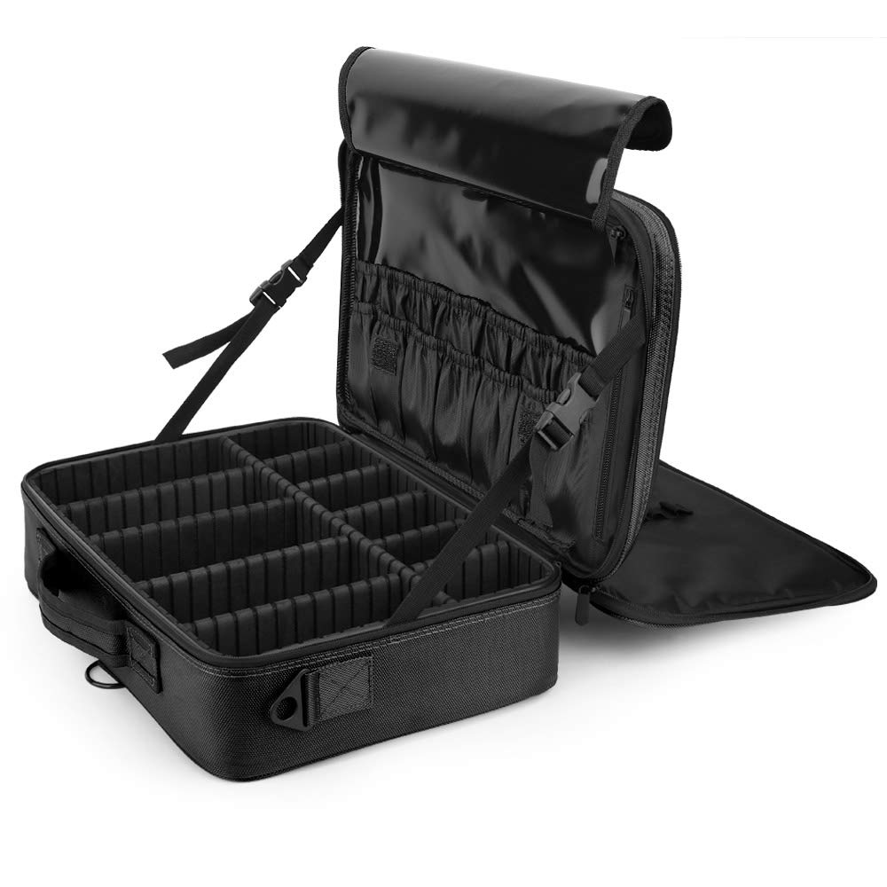 Luxspire Portátil Bolsa Cosmetica, Bolsa de Neceser con Gran Capacidad, Bolsas de Aseo, Bolso de Organizador Maquillaje en Viaje, Almacenamiento de Maquillaje Cosmético, Neceseres de Viaje, Negro