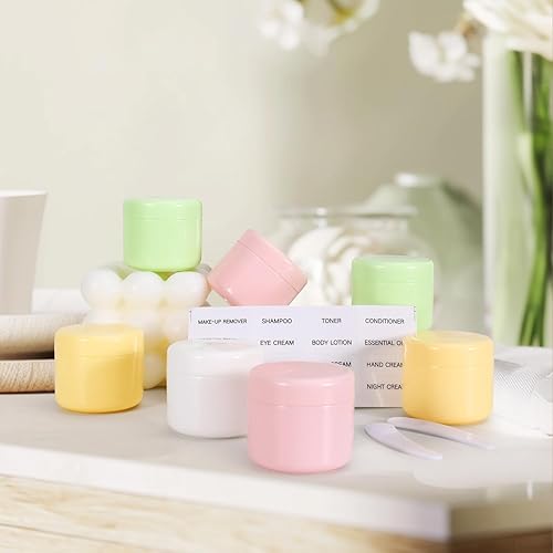 Miniatura 6 de ASEVAT Tarros de crema recargables con tapas, paquete de 4 recipientes de cosméticos de viaje a prueba de fugas, pequeños frascos cosméticos para