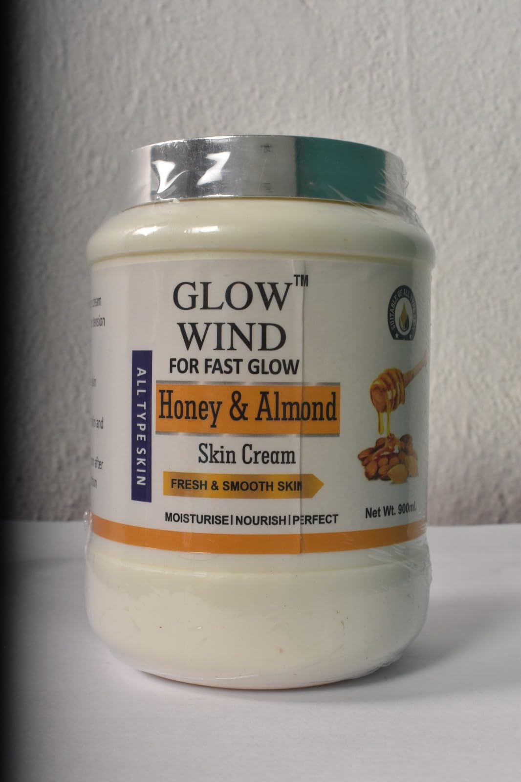 GLOW WIND For Fast Glow Honey & Almonds Nourishing Skin Cream for Face & Body Normal to dry skin 450 ml