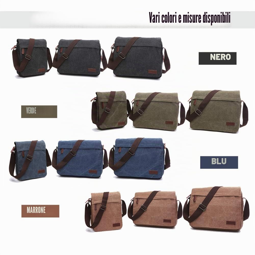 LOSMILE Borse a spalla da Uomo,Borse Messenger di tela, Borse per PC portatili, Borsa a tracolla, Per lavoro e scuola.