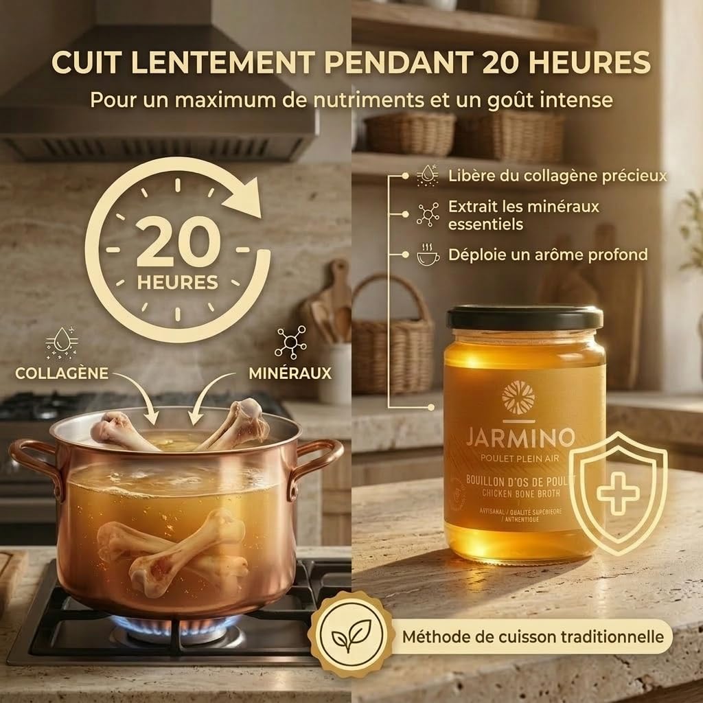 Bone broth: 6x 350ml bouillon de poulet bio