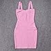 HLBandage Women's Spaghetti Strap Solid Mini Rayon Bandage Dress (XS, Pink)