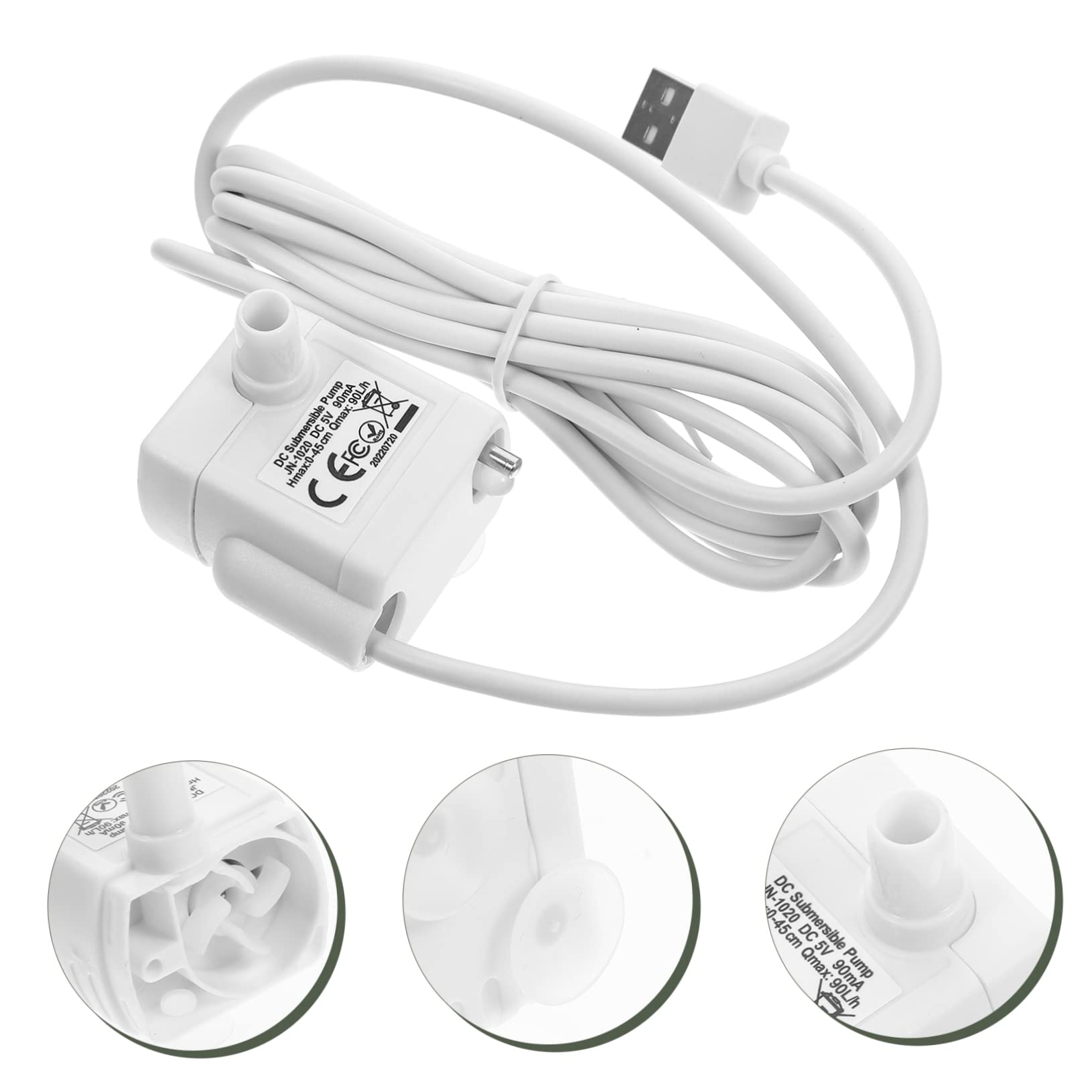 SOIMISS Bomba de Fuente para Gatos, Bomba de Agua Sumergible de Abs, 5v1a, Repuesto para Dispensador de Agua de Mascotas, Uso Doméstico