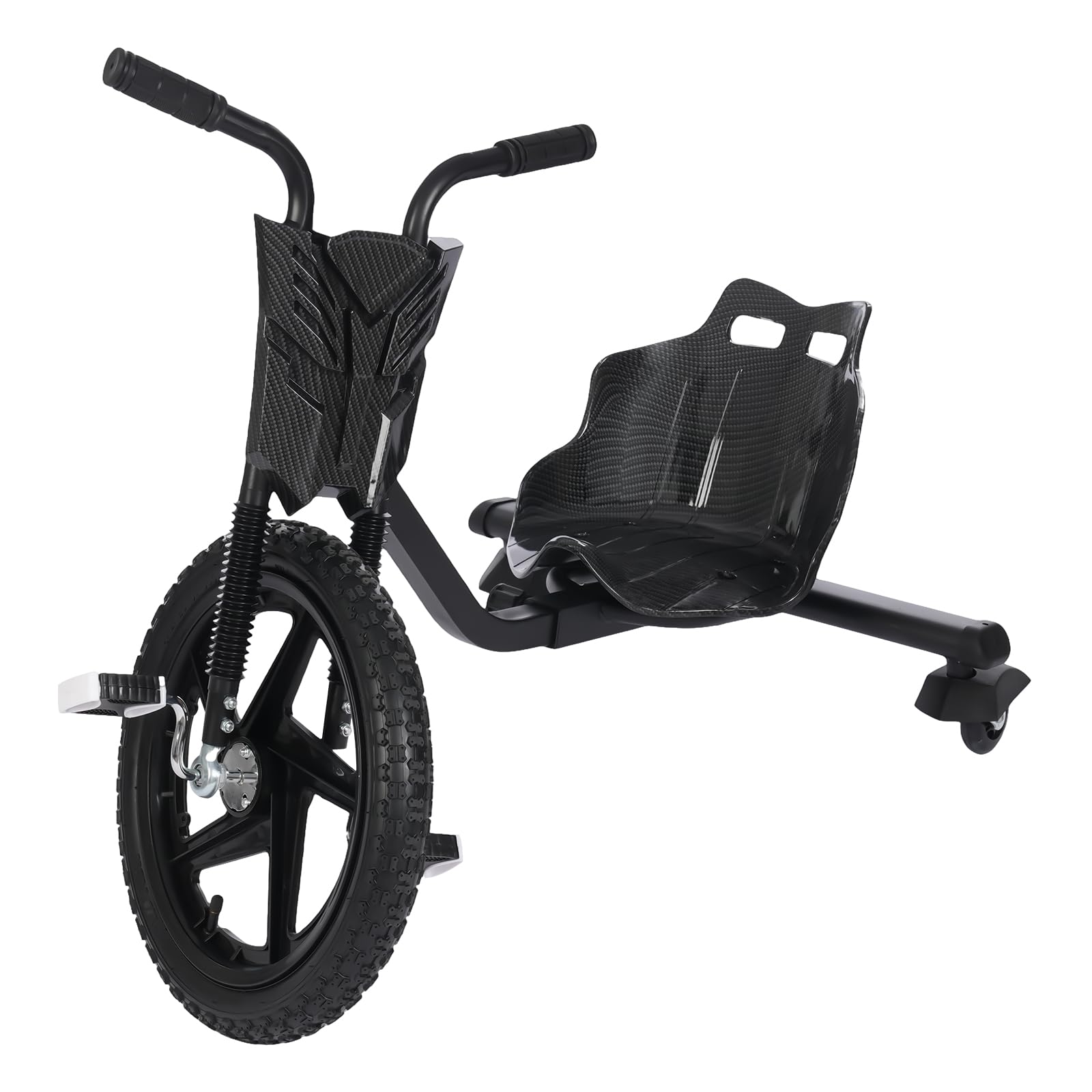Drift Scooter, Kinder Drift Roller 90 * 68 * 60cm Tret-Roller Drifts Cart, Tragfähigkeit 80kg Einstellbar, Kinder-Tret-Dreirad kann für Kinder ab 6 Jahren (Carbon Löten Schwarz)