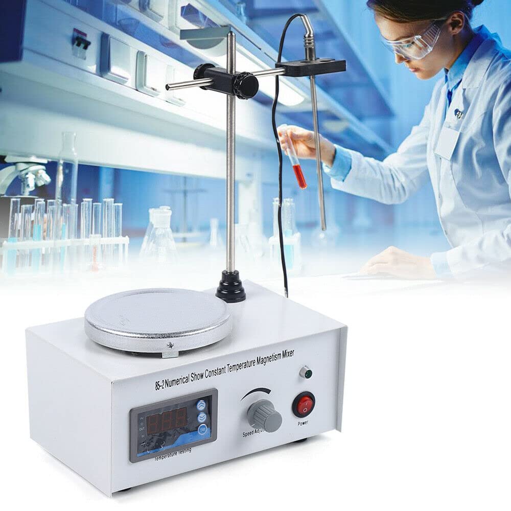 Agitador magnético placa calefactora, mezclador magnético rígido con placa calefactora, 1000 ml, 300 W para laboratorio