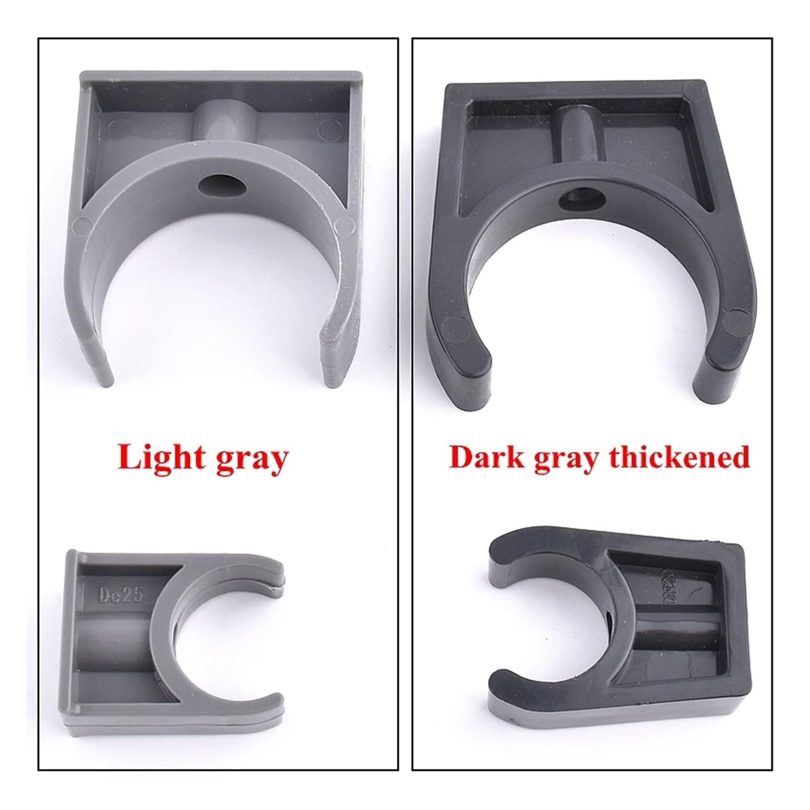 Plastikowe klipsy do węży 1/5/20 szt. Plastikowy zacisk w kształcie litery U UPVC do rur wodnych w akwarium(Dark Color 20mm,20Pcs)