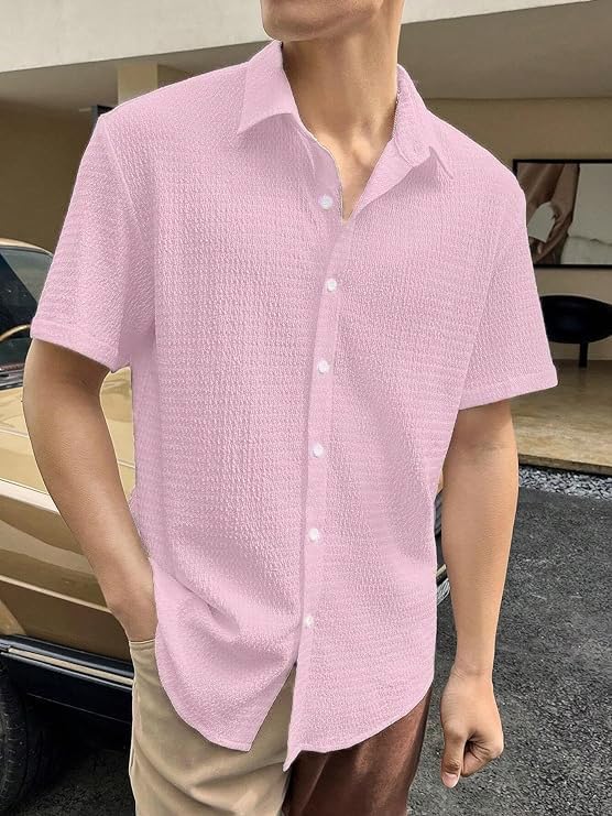 Image of LookMark Men's Cotton Regular Fit Shirt