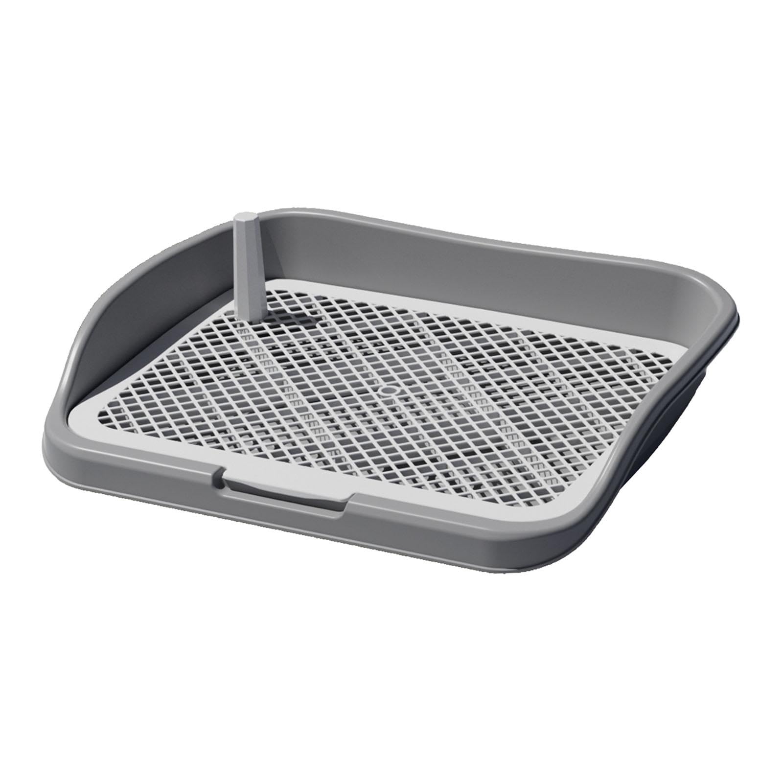 Sharplace Support de Pipi de Toilette pour Chien, Plateau de Pot pour Chien, grilles d'entraînement, Plateau à litière pour Animaux de Compagnie, Tapis, Gris