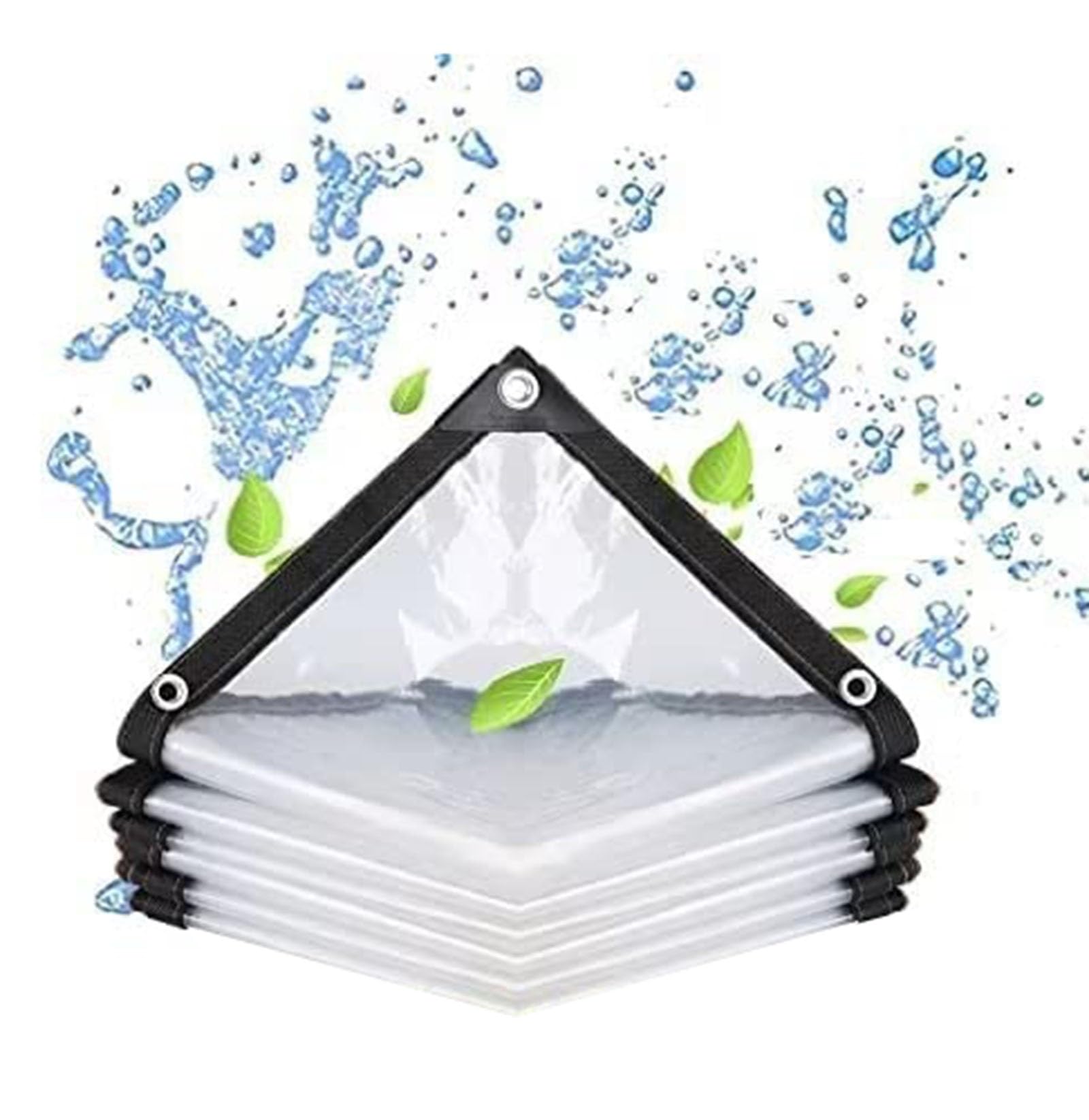 BYCDD Clear Tarp Waterproof Clear Plastic Tarps Clear Tarpaulin Cover with Grommets Plant Cover for Garden Patio Lawn Plants Greenhouse or Pet Hutch Roof (Color : Transparent, Size : 2x1.5m)