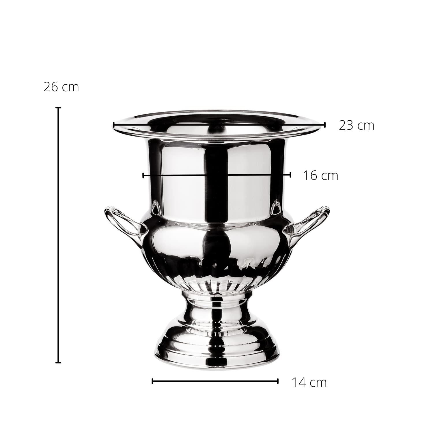 EDZARD Champanera Queen Anne (H 26 cm, Ø 23 cm), plateada gruesa, con asas, para 1 botella – enfriador de vino, enfriador de botellas, cubitera