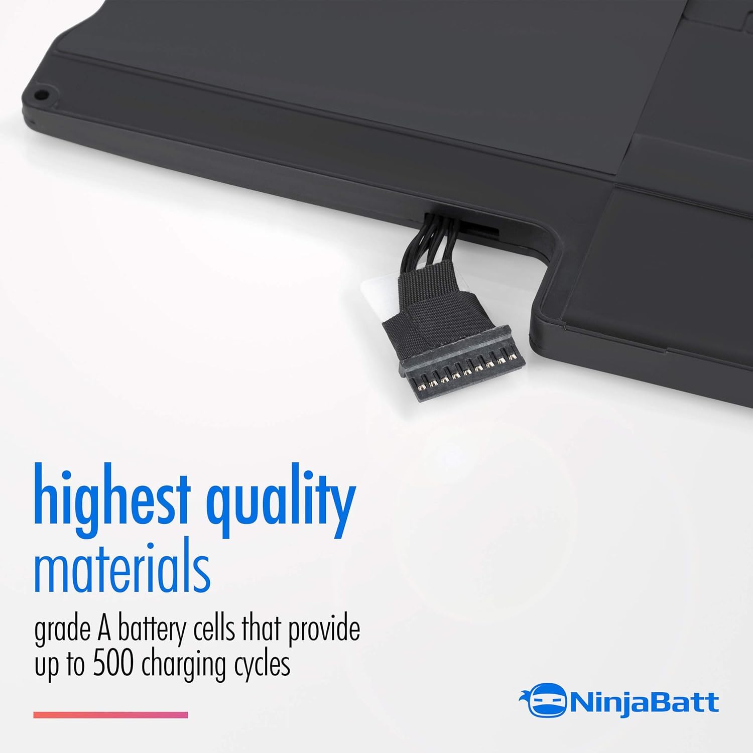 NinjaBatt Batterie A1466 pour Apple MacBook Air 13″ (mi-2012, mi-2013, début 2014, début 2015,2017) A1369 (Version Fin 2010, mi-2011) A1496 A1405 A1377 [7160mAh/54.4Wh/7.6V]