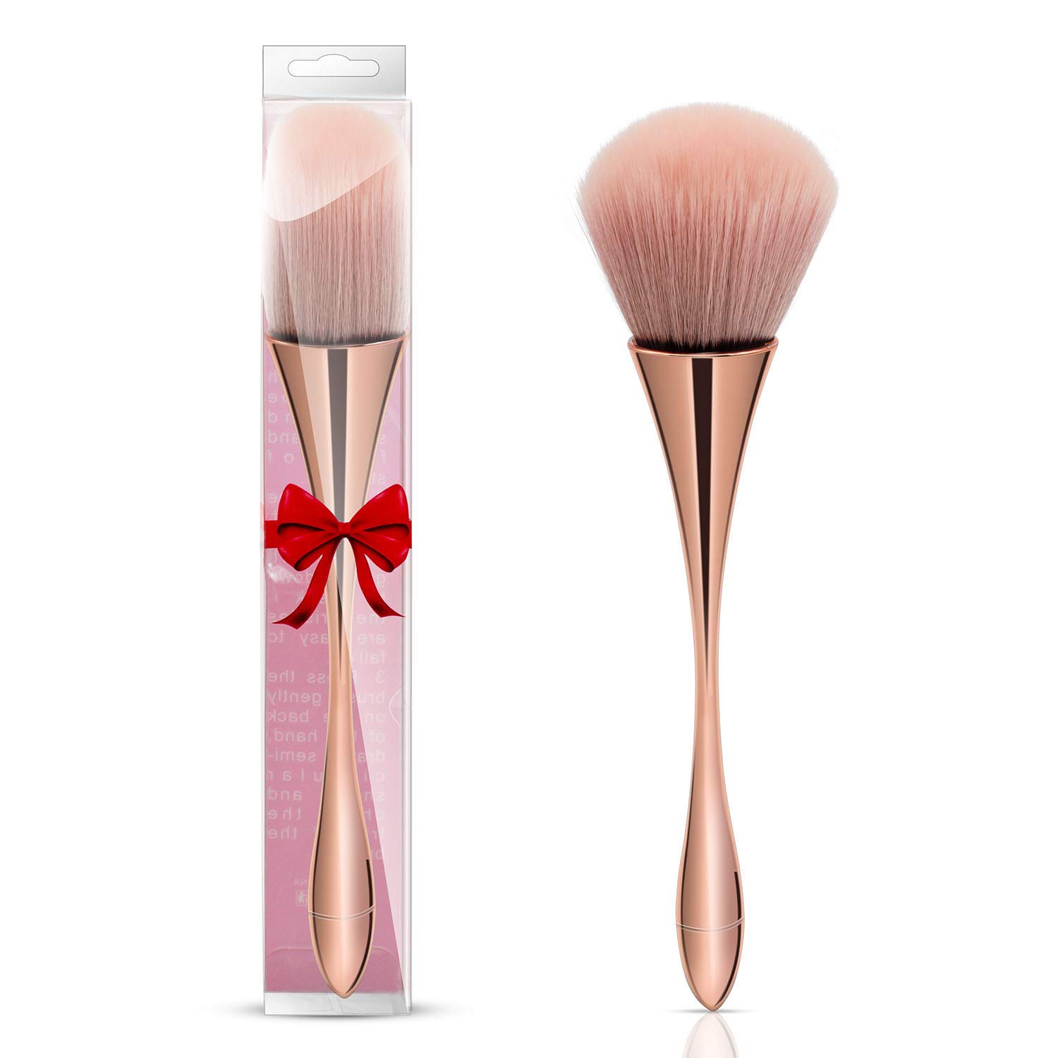 Tenmon Large Powder Mineral Brush, Kabuki Blush Brush Loose Powder Brush Mixed Multi-Function Makeup Brush (Golden)