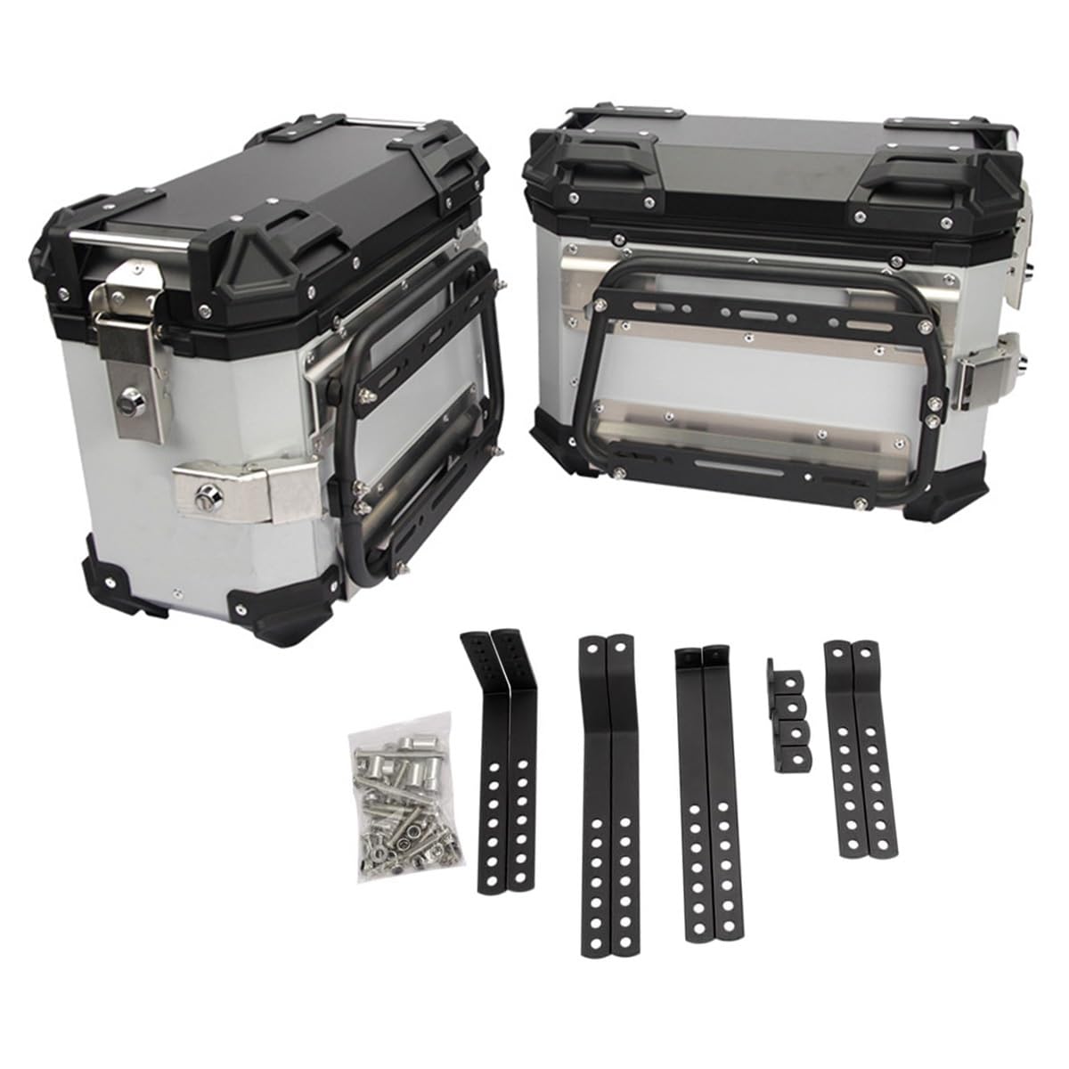 Portaequipajes Universal para Motocicleta Soporte para Maleta Lateral Fácil Instalación para Maletas Laterales De 25 28 35 Y 38 litros Kit De Marco Estabilizador