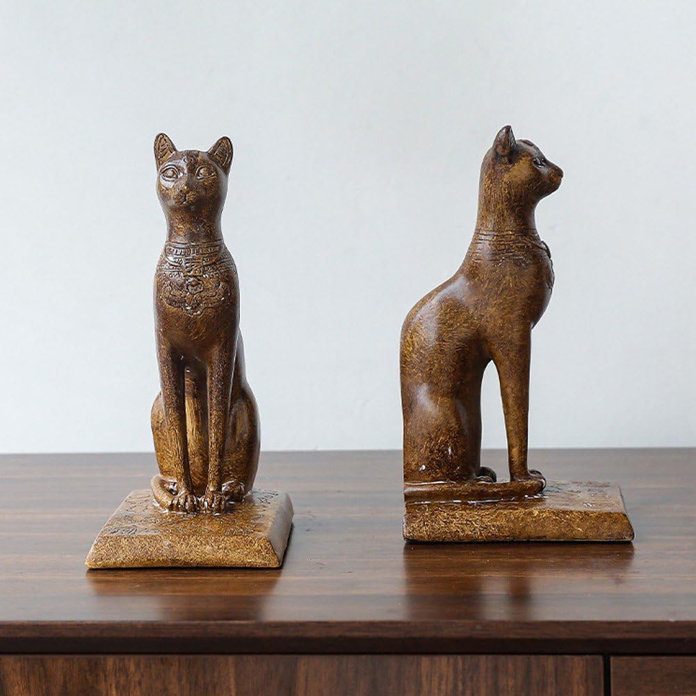 Antike Ägyptische Bastet-katzenstatue, Buchstützen Für Schwere Bücher, Dekorative Buchstützen Der Ägyptischen Katze Für Regale, Rutschfester Bücherregal-Buchhalter