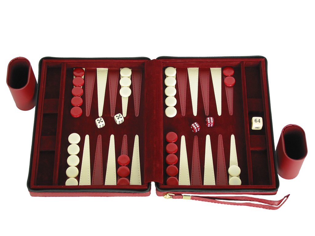 Portfolio Gammon - Magnetic Travel Backgammon Set, Maroon