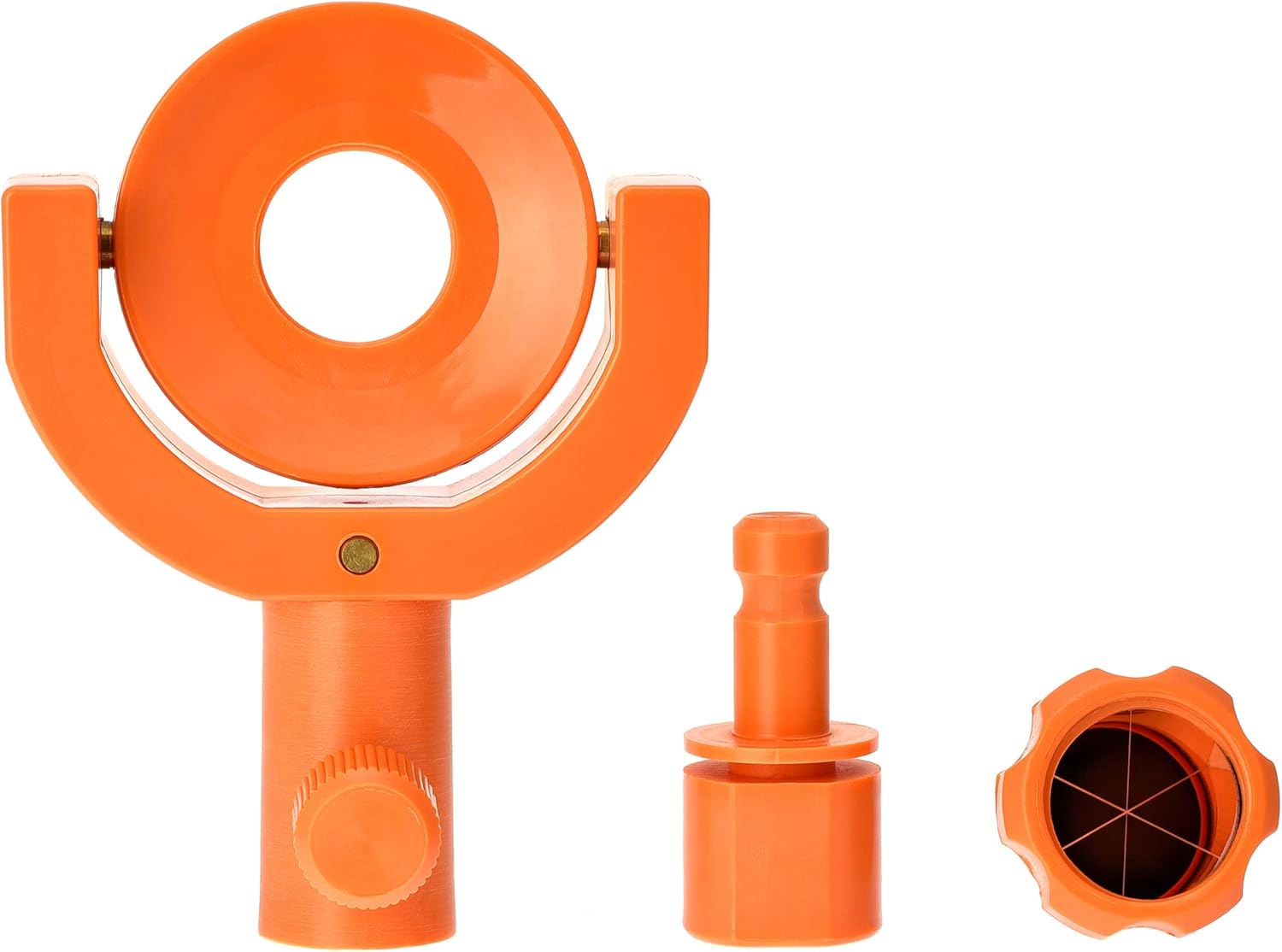AdirPro 720-38 Small Tilting 25MM Mini Prism - Heavy Duty Lightweight Tilting Mini Prism - Compatible with Swiss-Style Tips & Quick-Release Adapters for Long-Range Measurements (Orange)