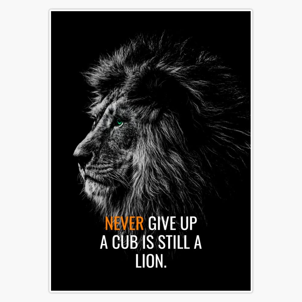 Amazon.com - Animal Motivation - Never give up, a cub is Still a