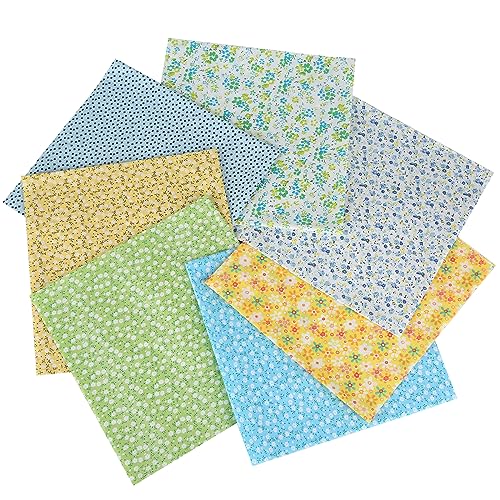Image of Cotton Fabric DIY Making Supplies Quilting Patchwork Fabric Fat Quarter Bundles DIY for Quilting Cotton Patchwork Cushions (Small Flower, 20 inch x 20 inch)